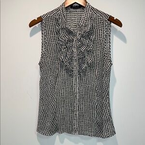The Limited Size Small Black and White Polka Dot Sleeveless Top